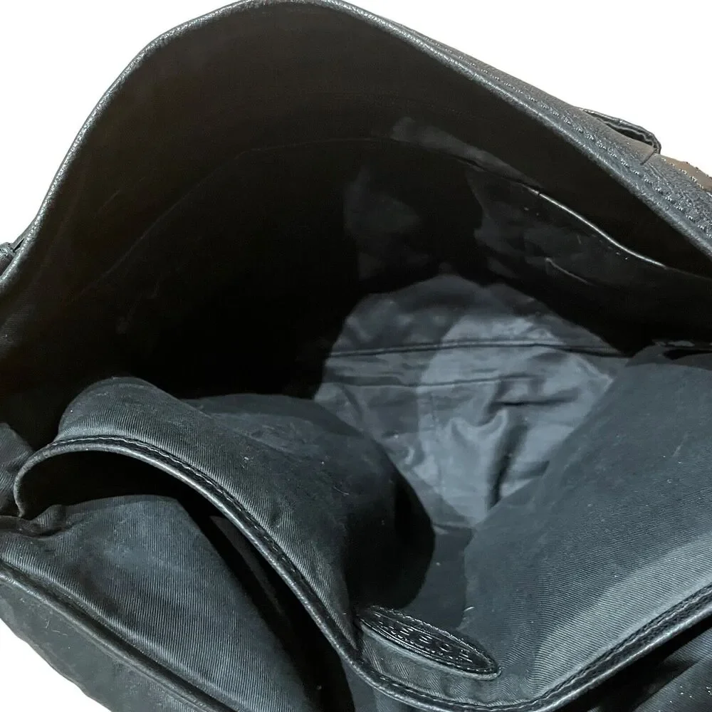 Fossil Messenger Bag Briefcase Attache Case Black Unisex ( Men's) Estate Retro